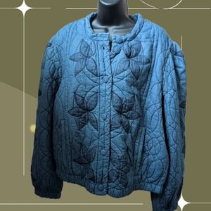 ✨ Nwt Free People Quinn Denim Quilted Jacket Size Extra Large